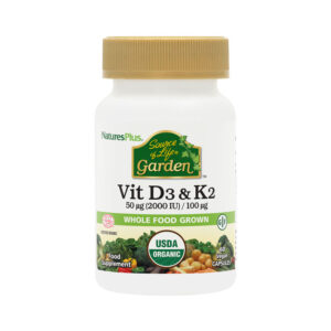 Nature's Plus Garden D3+K2 vegan vitamin bottle