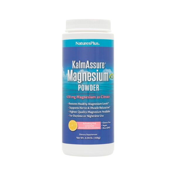 Natures Plus KalmAssure Magnesium Powder - Pink Lemonade - 408g