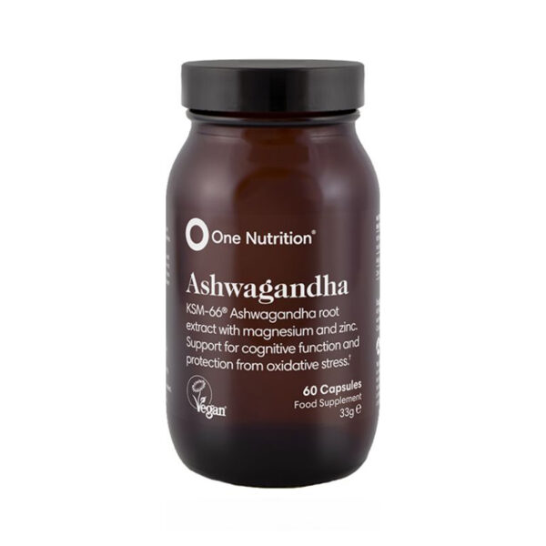 One Nutrition Ashwagandha organic stress relief capsule bottle